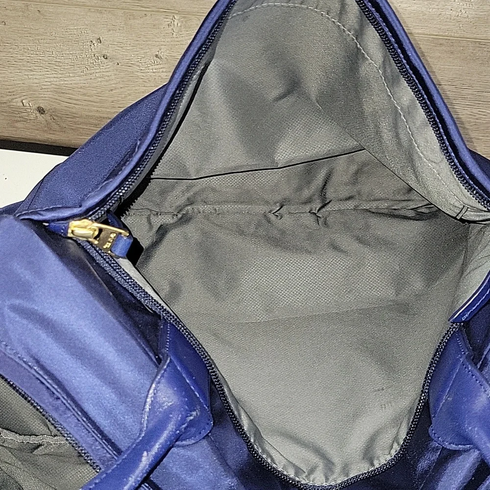 Tumi Blue Nylon/Leather Business Tote Bag